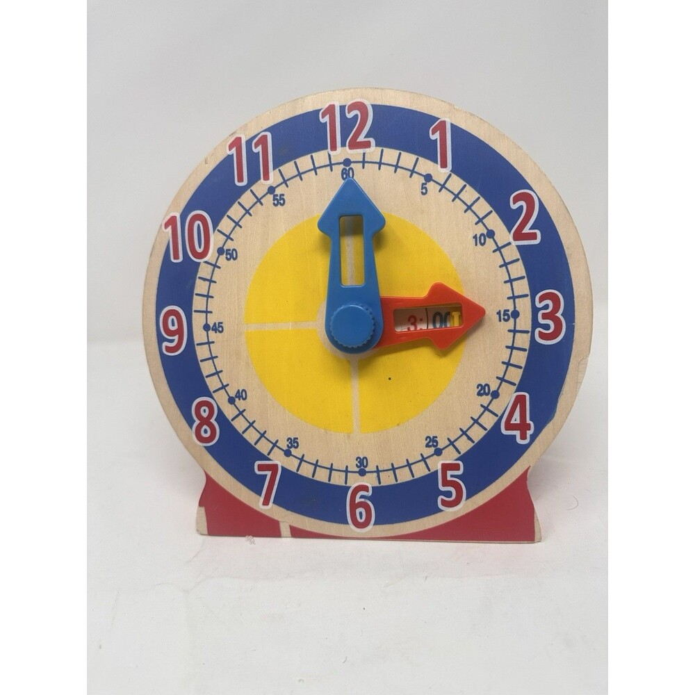 Melissa & Doug Turn & Tell Wooden Educational Learning Clock Toy 4284 Classic